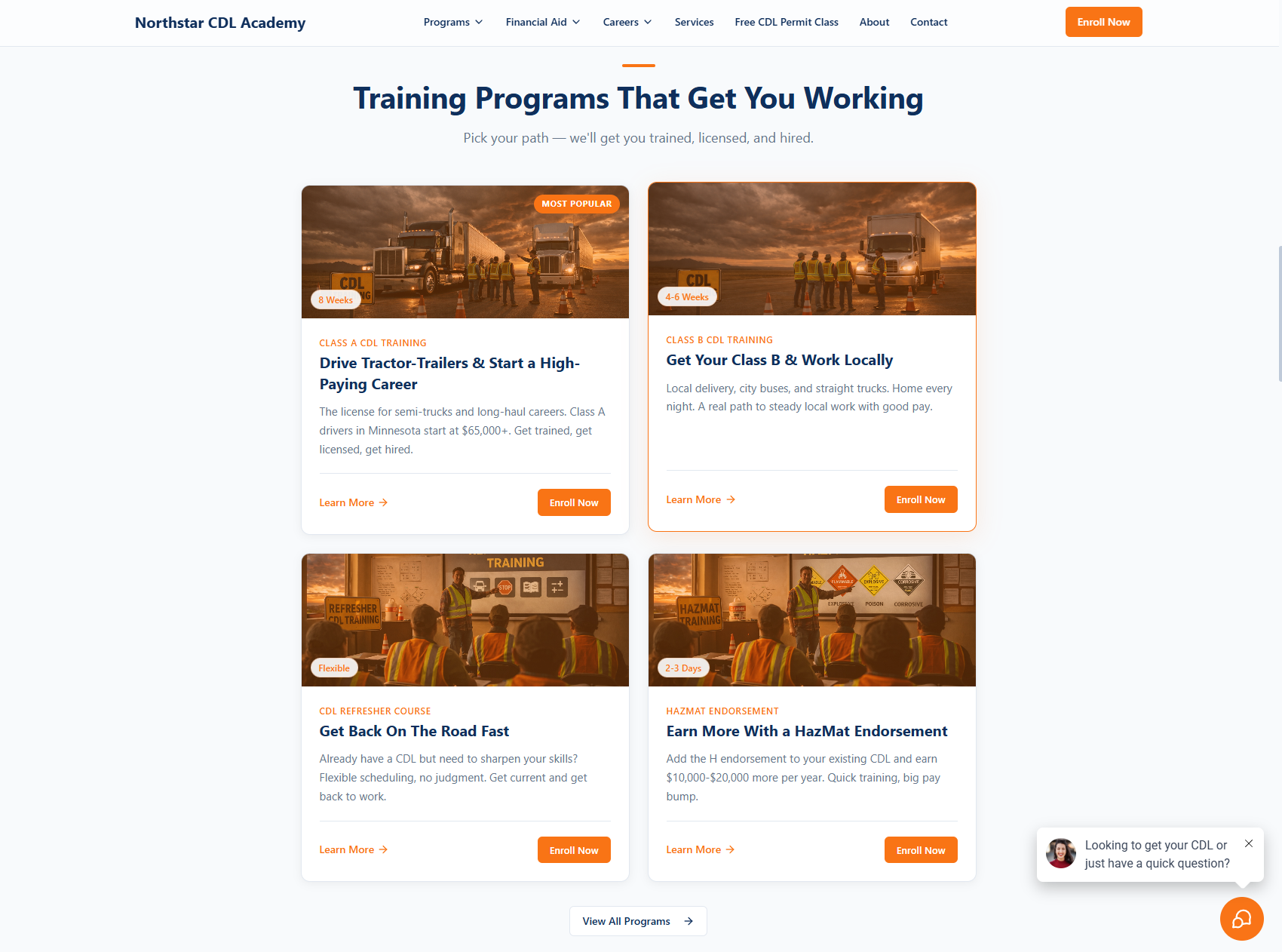 Northstar CDL Academy training programs