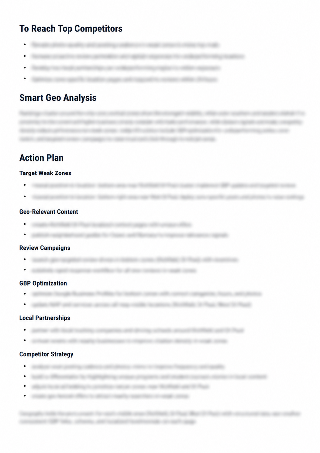Competitor analysis report